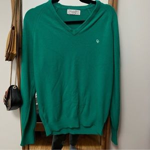 Vintage Christian Dior green v-neck sweater